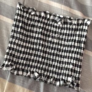 Gingham Smocked Tube Top